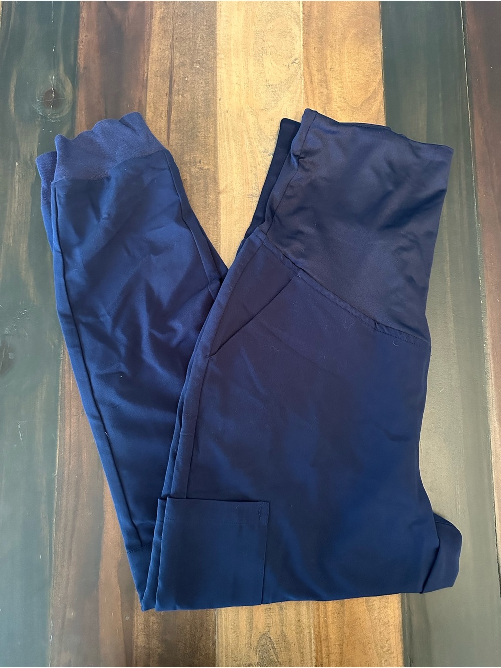 Women's Navy Blue Maternity jogger Pants; size petite small
